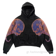 Streetwear γαλλικό terry vintage πλυμένο hoodie